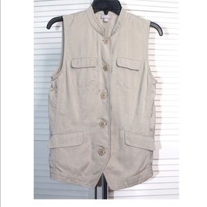 NWT J.Jill Button front pockets Safari Vest